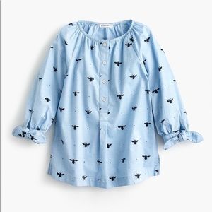 Crewcuts Bee Print Popover Shirt Sz 6